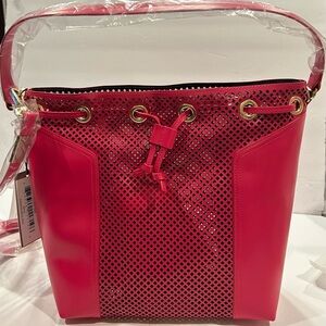 Foley & Corinna Clio Bucket Tote in Rose with Perforated Design